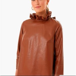 Tuckernuck Faye leather cognac top. Stock photo shown-this is euc worn once